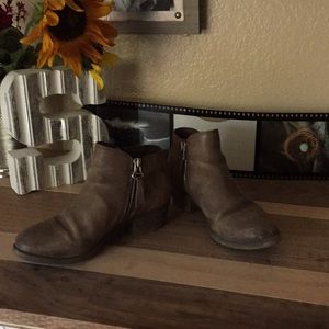 Brown leather and suede boots